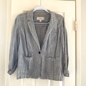 Nordstrom brand -Caslon 100% linen navy and white jacket size medium